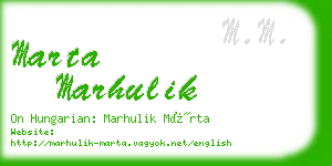 marta marhulik business card